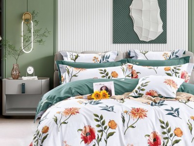 Постельное белье Asabella 1857-4S полуторное печатный сатин