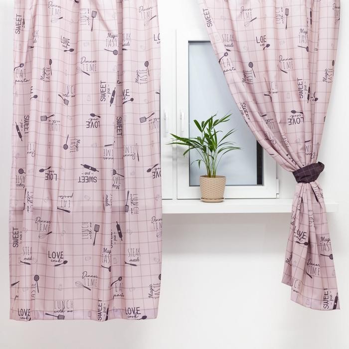 Комплект штор д/кухни с подхватами Этель "Homemade" 145х180см-2 шт., 100% п/э