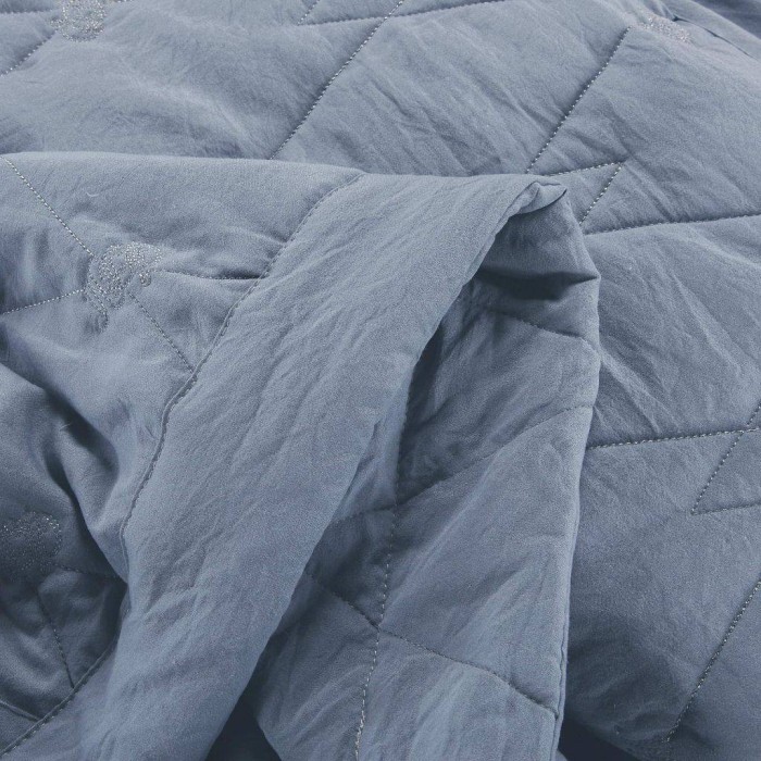 Камелия (темно-серая) Евро Комплект Вышивка