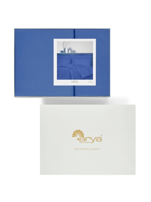 Постельное белье Arya из Oднотонного Сатина 2 Сп. 200x220 Vip Темно-синий