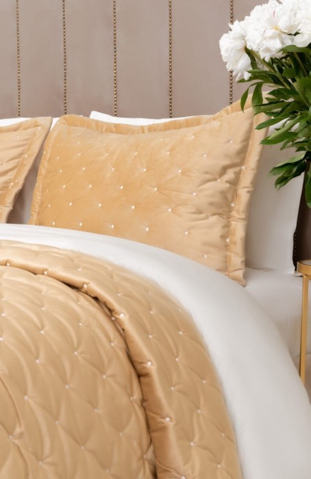 Покрывало Arya Бархат Ansel Золотистый