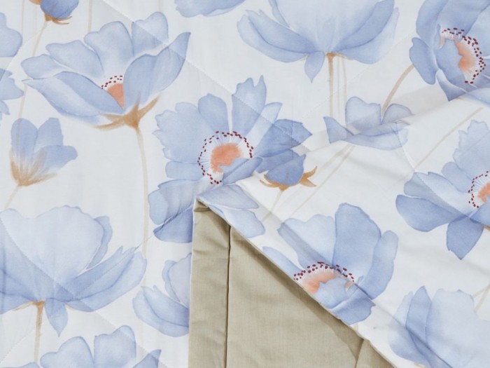 Комплект с летним одеялом полуторный из печатного сатина 160х220 см, 2165-OSPS