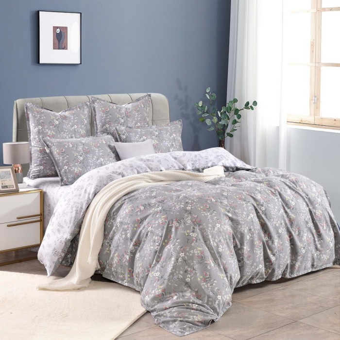 Холли серый Комплект постельного белья сатин 1.6