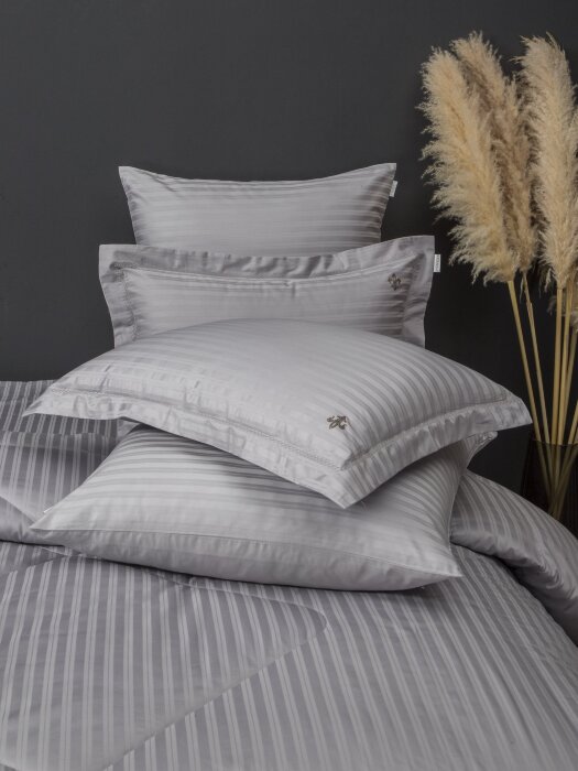 Комплекты для сна Stripe Royal (серебро) Egypt Cotton Евро K-ЕВРО-3083 к-т