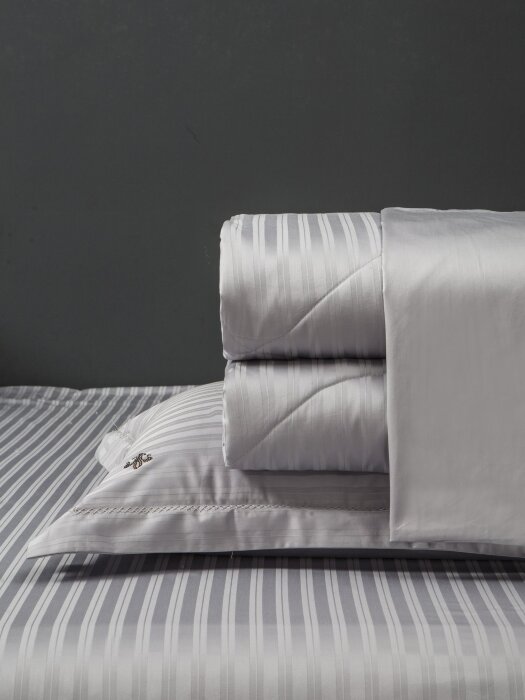 Комплекты для сна Stripe Royal (серебро) Egypt Cotton Евро K-ЕВРО-3083 к-т