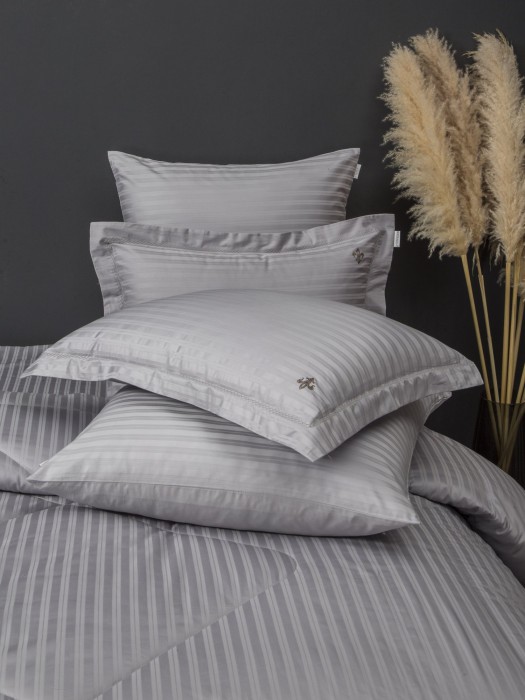 Комплекты для сна Stripe Royal (серебро) Egypt Cotton Евро K-ЕВРО-3083 к-т