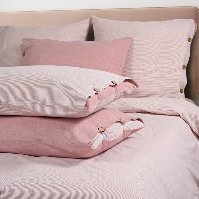 Постельное бельё Sharmes  "Rustic stripe" 1,5 спальный (розовый )