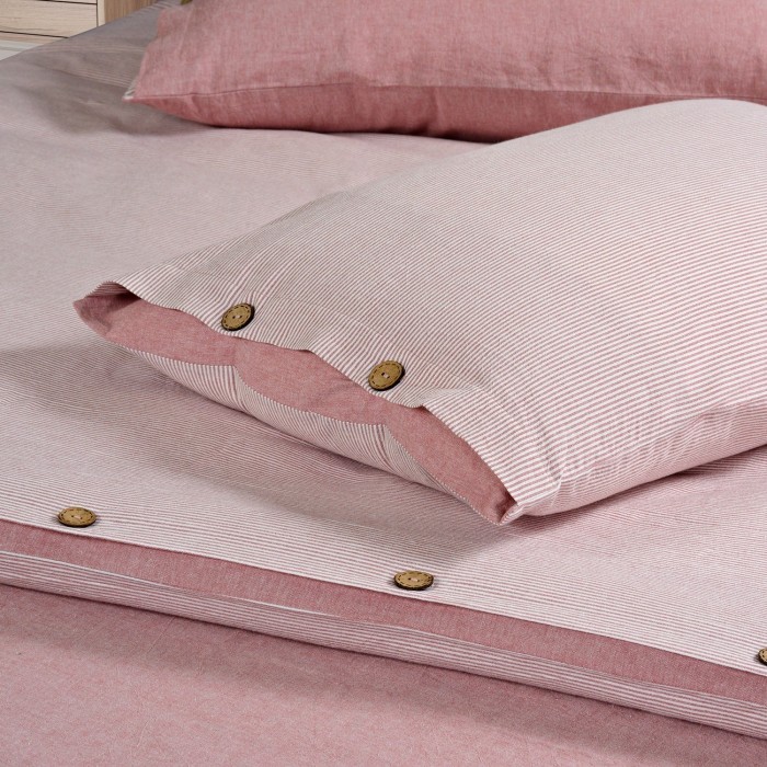 Постельное бельё Sharmes  "Rustic stripe" 1,5 спальный (розовый )