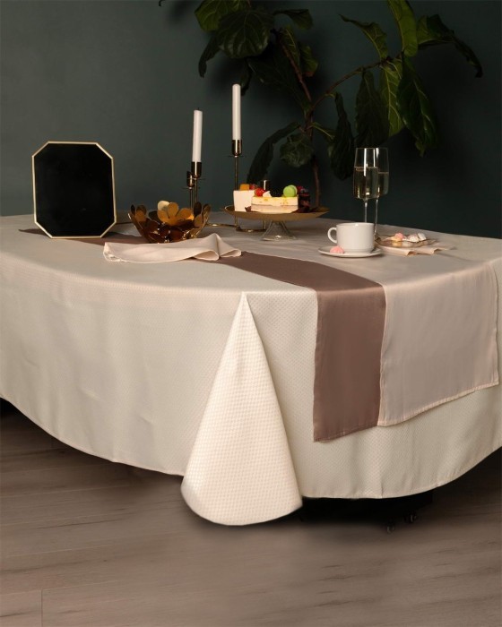 Ирида крем Скатерть круглая 160см