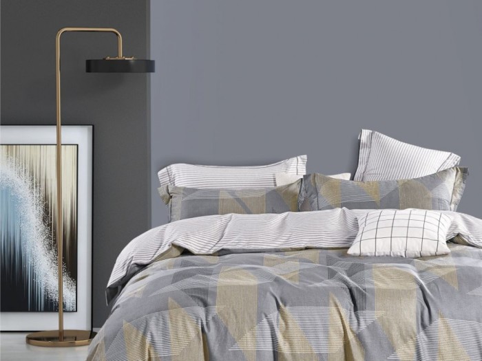 Комплект с летним одеялом семейный из печатного сатина 160х220 см, 2167-2OSP