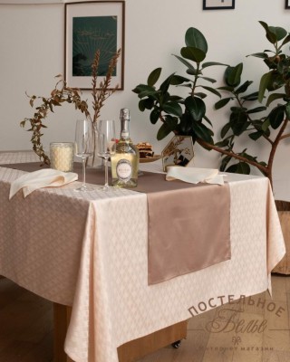 Катрин бежевая Скатерть 140х180