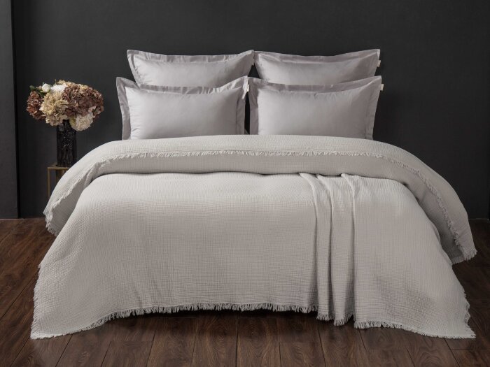 Комплекты для сна Stonewash Muslin (серебро жемчуг) комплект с покрывалом Евро