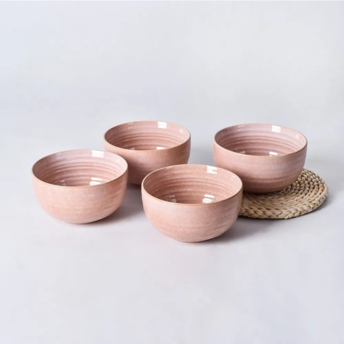 Глиняный набор салатников Arya Stoneware 4 ед Розовый