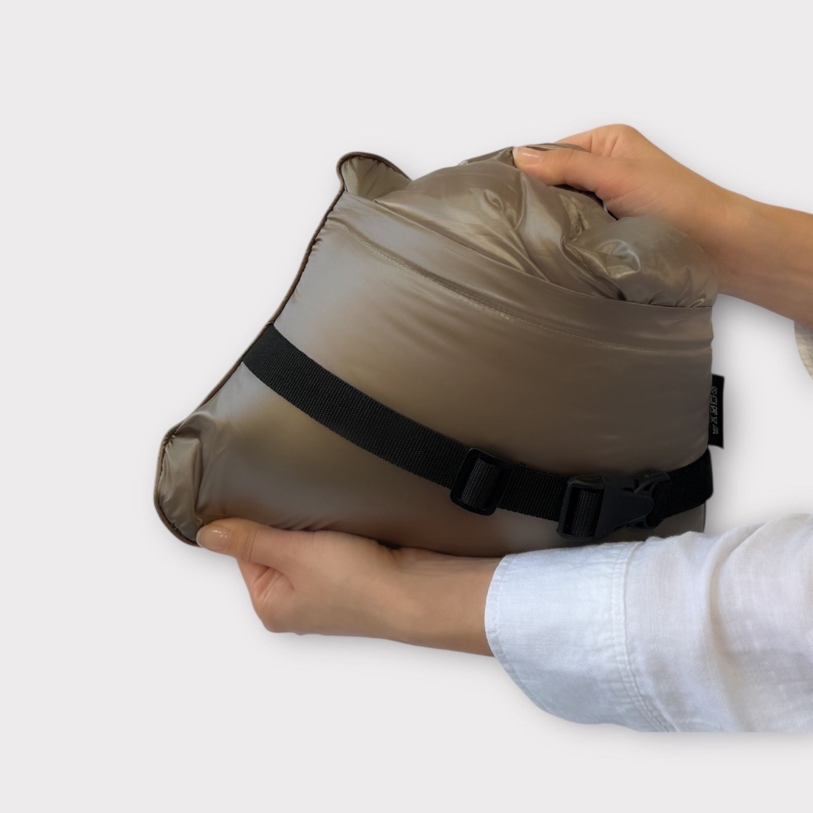 Дорожный плед-пончо пуховый Travel Cape Plaid Grass Milk Chocolate 130х170