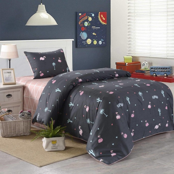 Фламинго (черный) Комплект Детского Постельного Белья