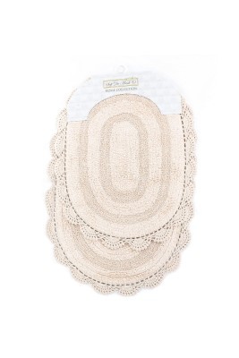 DIANA (персик) Набор ков. для ванной кружевной 50х80 и 45х60