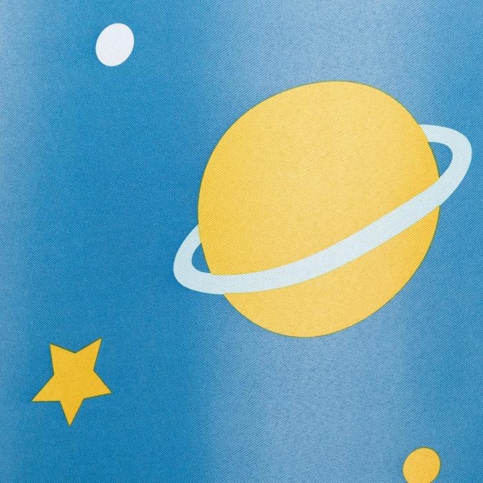 Штора "Этель" Planets time без держателя цв. синий, 170*260 см, 100% п/э, блэкаут