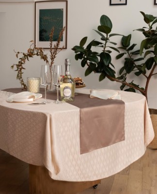 Катрин бежевая Скатерть круглая 160см