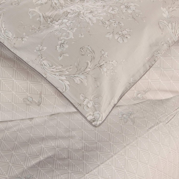 Карина (серая) Комплект постельного белья сатин Евро 4н