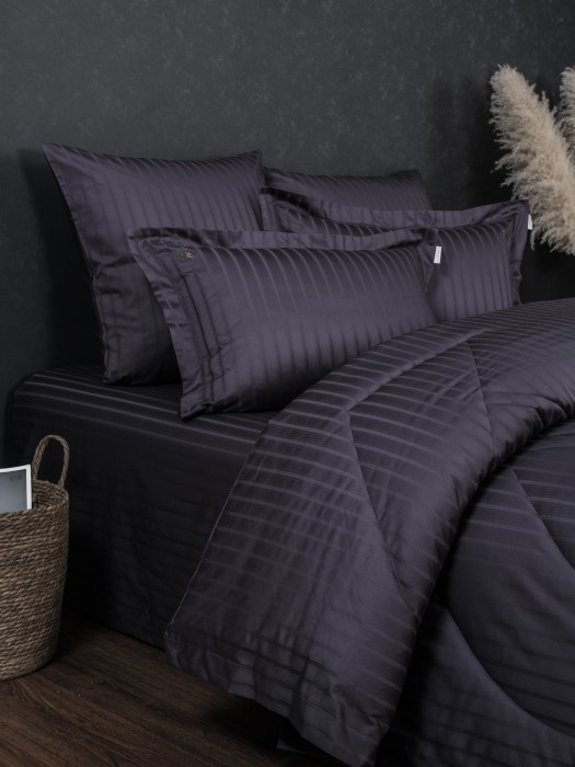 Комплекты для сна Stripe Le-Man (графит сапфир) Egypt Cotton Евро
