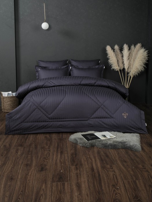 Комплекты для сна Stripe Le-Man (графит сапфир) Egypt Cotton Евро