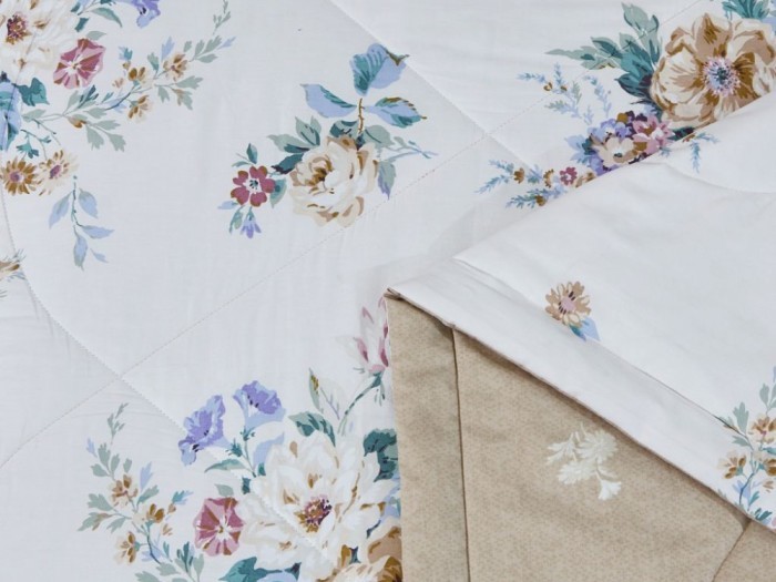 Комплект с летним одеялом полуторный из печатного сатина 160х220 см, 2168-OSPS