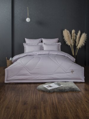Комплекты для сна Stripe Le-Man (платина лаванда) Egypt Cotton Евро
