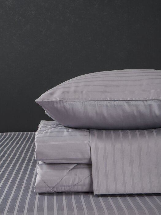 Комплекты для сна Stripe Le-Man (платина лаванда) Egypt Cotton Евро