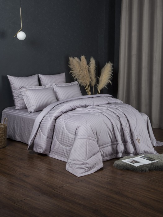 Комплекты для сна Stripe Le-Man (платина лаванда) Egypt Cotton Евро