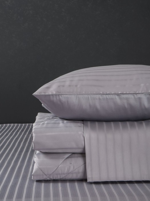 Комплекты для сна Stripe Le-Man (платина лаванда) Egypt Cotton Евро