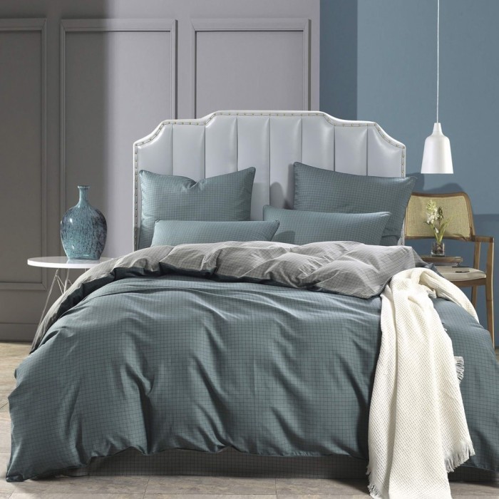 Диксан (серый) Комплект постельного белья сатин Евро 4н