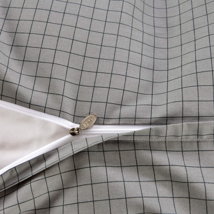 Диксан (серый) Комплект постельного белья сатин Евро 4н