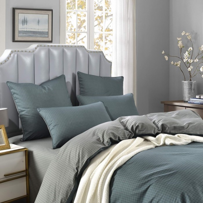 Диксан (серый) Комплект постельного белья сатин Евро 4н