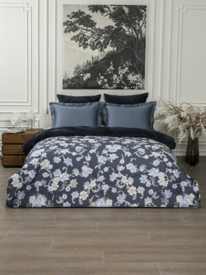 Комплекты для сна Камелия (индиго серый деним) ABC Egypt Cotton Tencel Евро