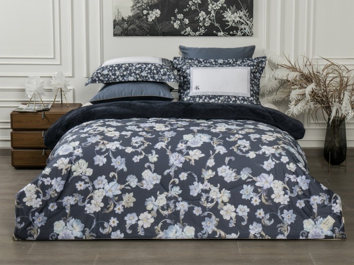 Комплекты для сна Камелия (индиго серый деним) ABC Egypt Cotton Tencel Евро