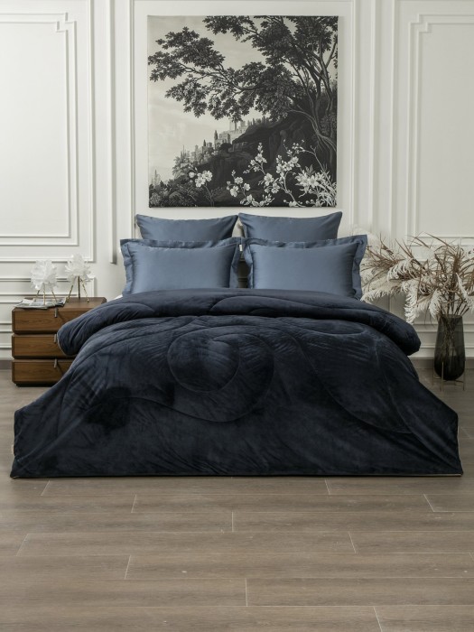 Комплекты для сна Камелия (индиго серый деним) ABC Egypt Cotton Tencel Евро