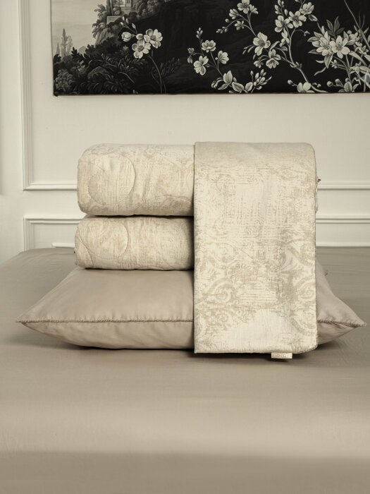 Комплекты для сна Linen Jacquard (жемчужный лен) Евро