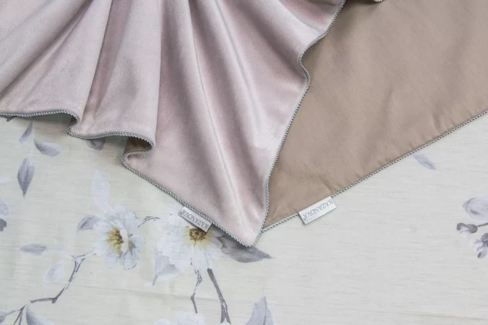 Комплект с велюровым одеялом KAZANOV.A Вилма бежевый жемчуг, полуторный