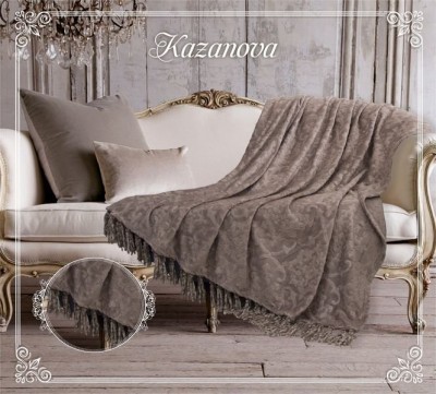 Плед Казанова Плед &quot;Виндзор&quot; капучино жаккард/кисточки 210х230 SR56-263-2.1