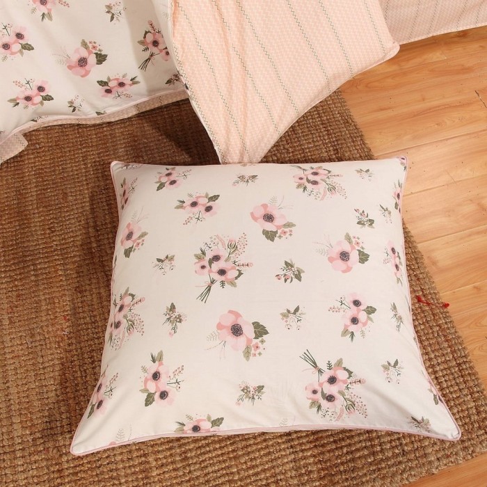 Августа (розовая) Комплект постельного белья сатин Евро 4н