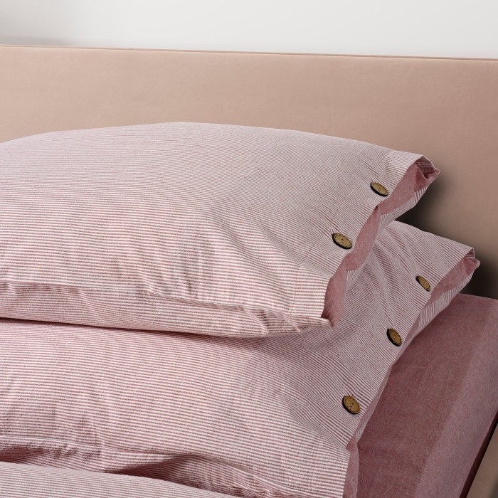 Постельное бельё Sharmes "Rustic stripe" евро (розовый )