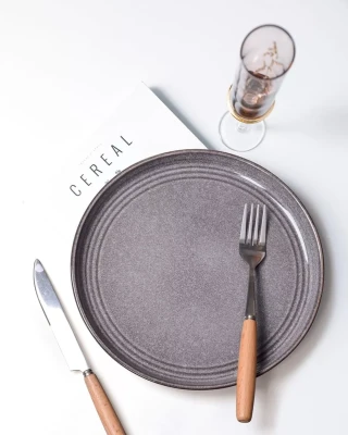 Набор глиняных тарелок Arya Stoneware 4 ед Серый