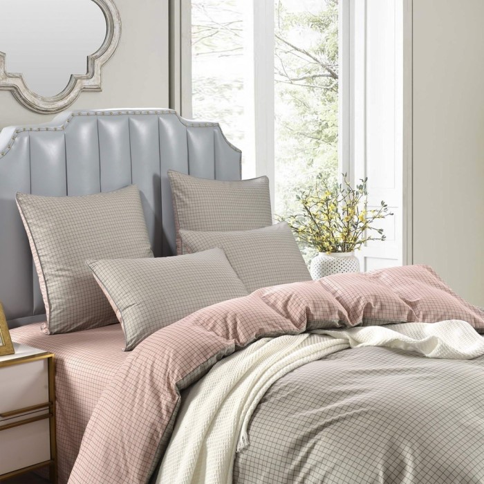 Диксан (розовый) Комплект постельного белья сатин Евро 4н