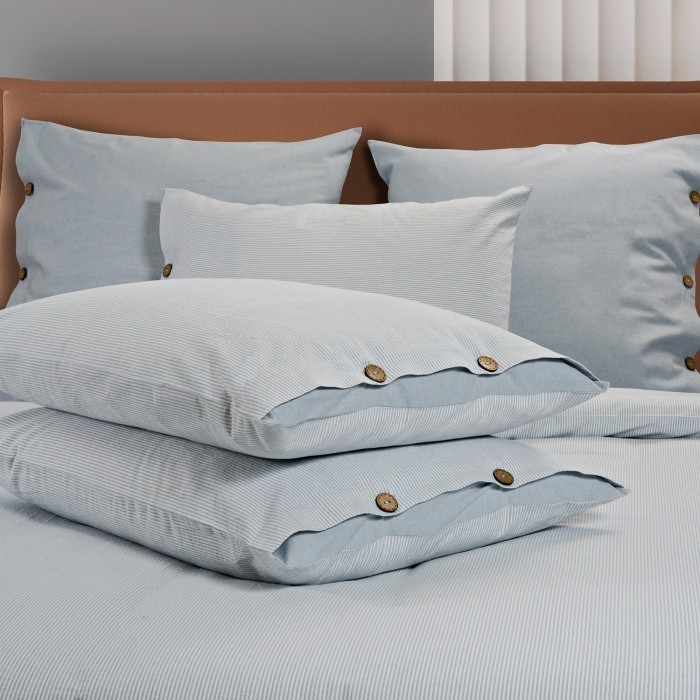 Постельное бельё Sharmes  "Rustic stripe" евро (голубой)