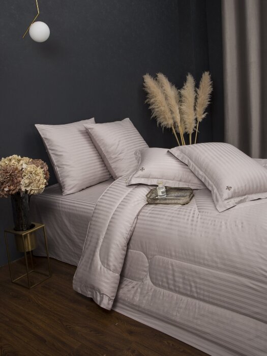 Комплекты для сна Stripe Royal (бежевый крем) Egypt Cotton Евро K-ЕВРО-3082 к-т