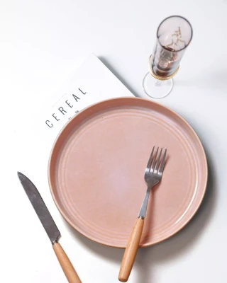 Набор глиняных тарелок Arya Stoneware 4 ед Розовый