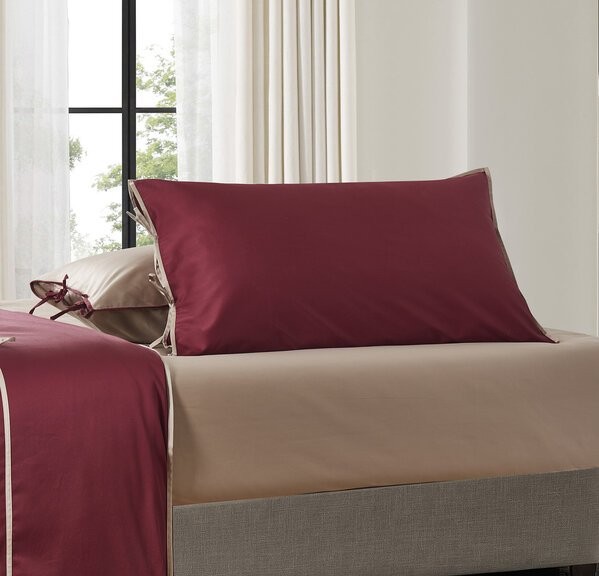 пододеяльник Sharmes "Luca" 200*220 серо-бежевый/бордовый