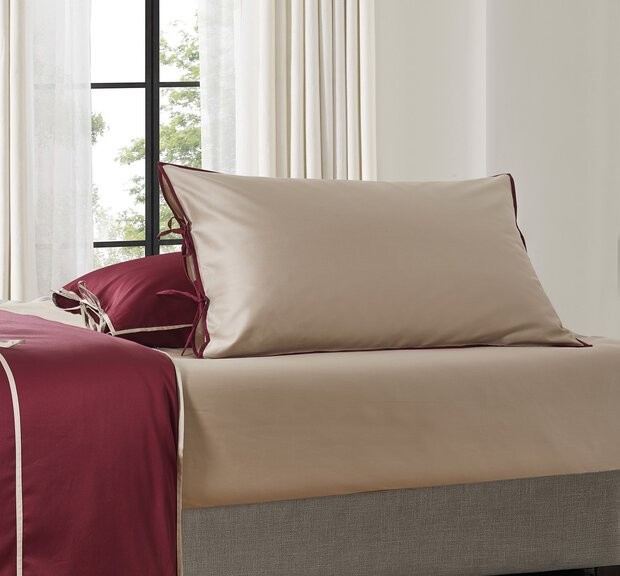 пододеяльник Sharmes "Luca" 200*220 серо-бежевый/бордовый