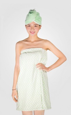 TB 149-4 Набор банный (зеленый с рисунком) шапка 26x64+туника