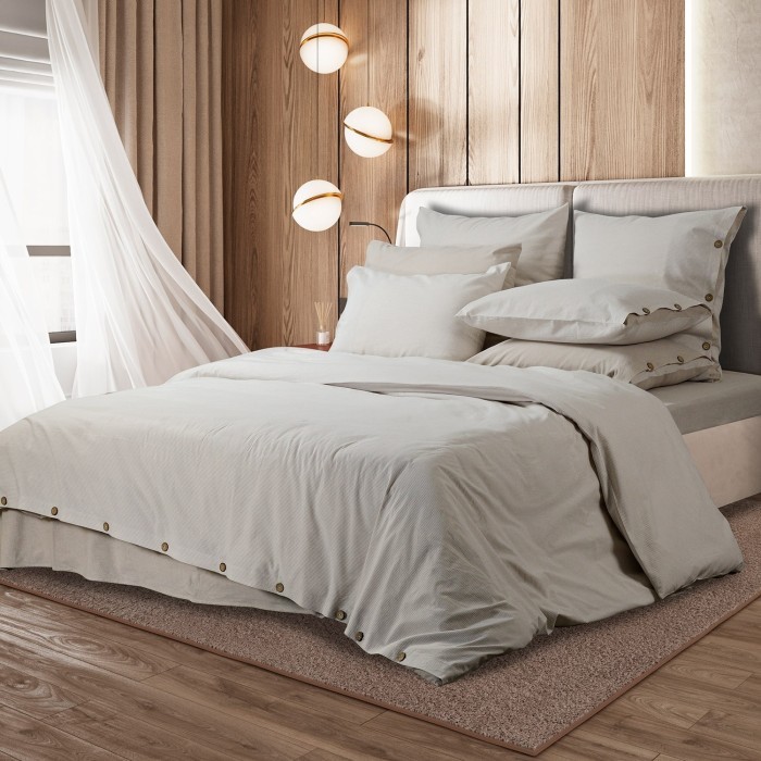 Постельное бельё Sharmes  "Rustic stripe" евро макси (бежевый)